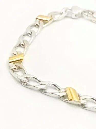 ブレスレット LAZY DAWN twotone chain bracelet Tiffany & Co. Two Tone 18K & SS Cuban Link Chain Bracelet 7